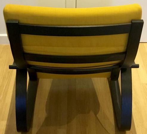Image 3 of IKEA POÄNG ROCKING-CHAIR, Black, yellow cushion