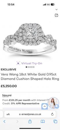 Image 2 of Brand New Engagement Ring Vera Wang White Gold 18ct  .95cr