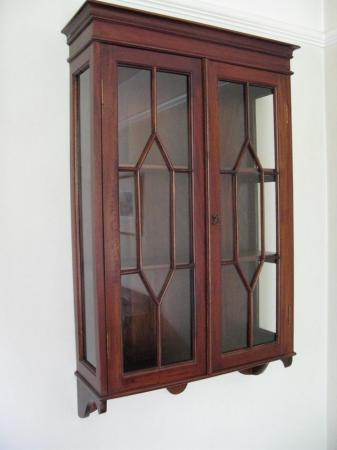 Image 2 of Glass Fronted Mahogany Wall Cabinet