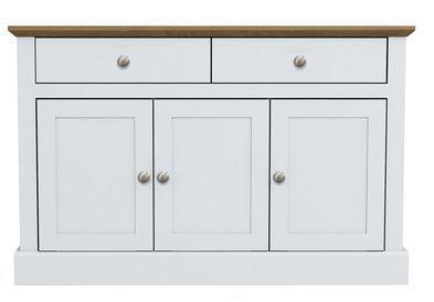 Preview of the first image of DEVON 3 DOOR 2 DRAWER SIDEBOARD WHITE AND OAK.