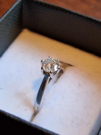 Image 2 of Size K, 18ct white Gold, 0.53ct Leo Diamond ring
