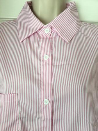 Image 2 of Ladies Pink Stripped Long Sleeved Shirt Size 2XL Bust 48"