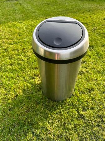 Image 1 of Brabantia push top 50ltr bin in stainless steel finish