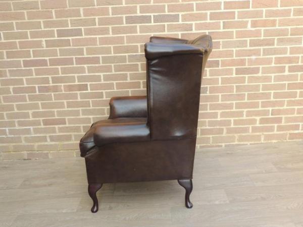 Image 2 of Chesterfield Luxury Brown Wingback Armchair (UK Delivery)