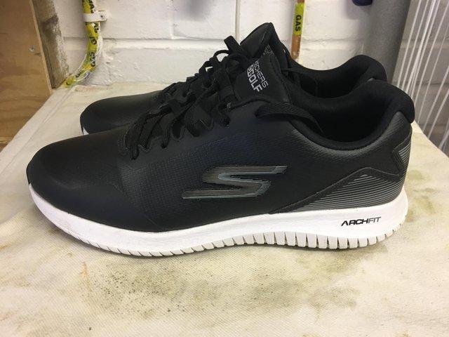 Preview of the first image of Sketchers Arch Fit Golf Shoes Mens Black.