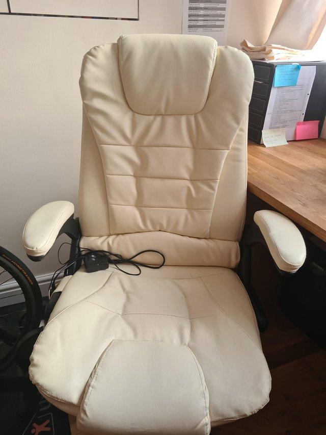Preview of the first image of Heated Massage Office Chair, PU Leather Executive Office Cha.