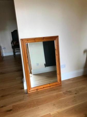 Image 2 of Large Old Solid Pine Mirror in excellent condition