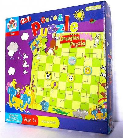 Image 1 of PUZZLE and DRAUGHTS GAME for CHILDREN 3 + yrs