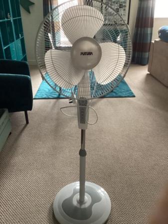 Image 2 of White floor standing Electric fan.