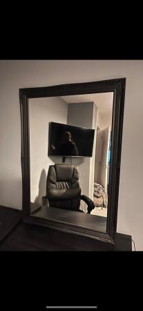 Image 3 of Swept Dunelm wall mirror in black