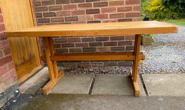 Image 2 of Antique Pine Refectory Table For Sale.