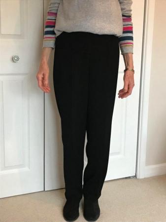 Image 3 of Ladies Kaliko black crepe straighttrousers size 8