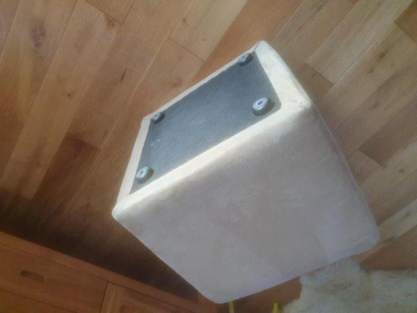 Image 3 of Beige cube footstool / pouffe