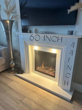 Image 2 of White marble fire surround