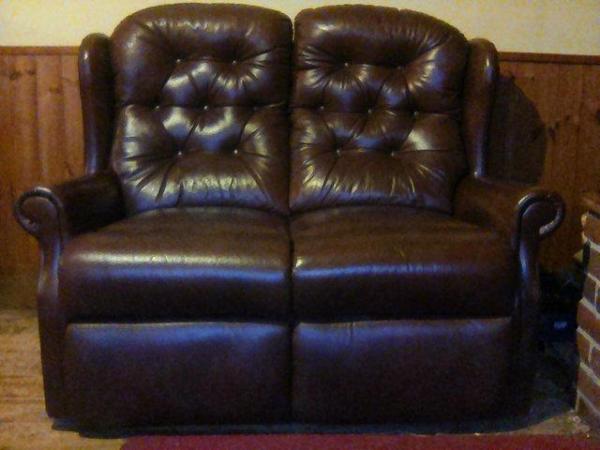Image 1 of Two seater sofa in walnut brown