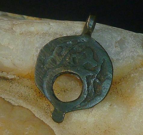 Image 3 of Ancient Antique Roman Byzantine Bronze Solar Pendant