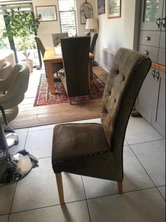 Image 1 of 6 faux leather type  dining chairs