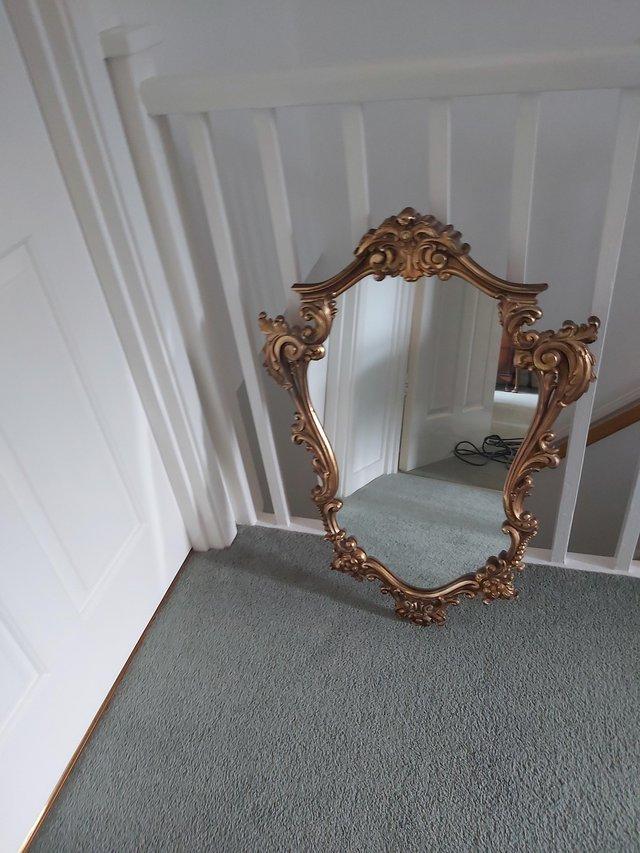 Preview of the first image of Gold/ Gilt Ornate Mirror.