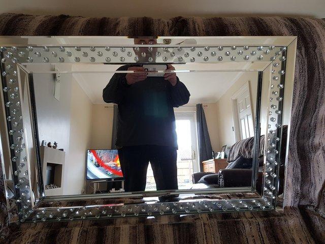 Preview of the first image of Wall Mirror ,Silver,very good condition..