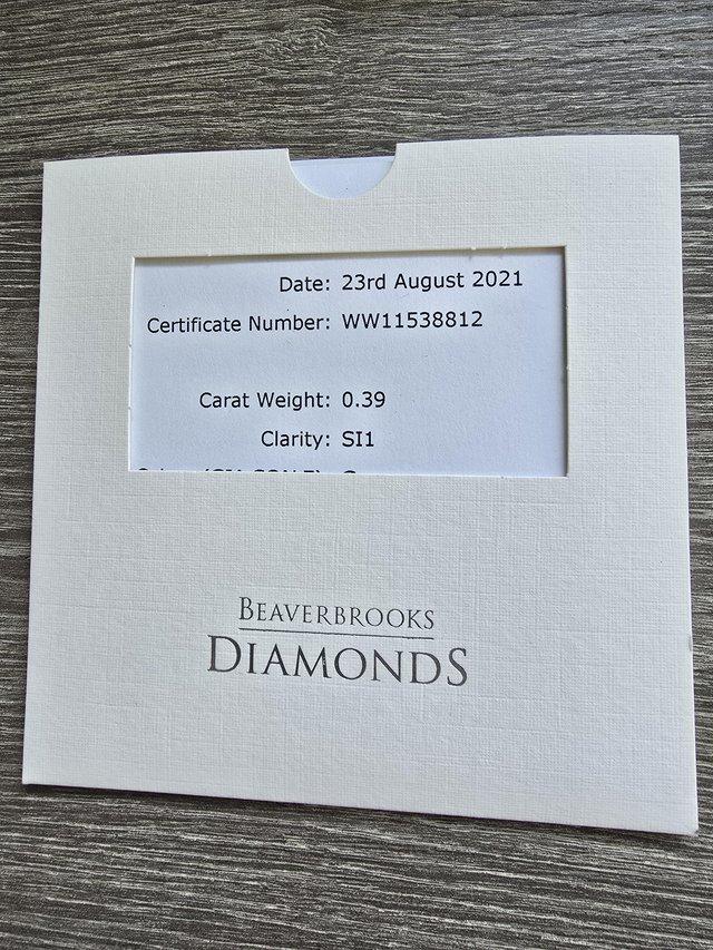 BEAVERBROOKS 18ct WHITE GOLD .39ct DIAMOND ENGAGEMENT RING S — photo 3 of 3