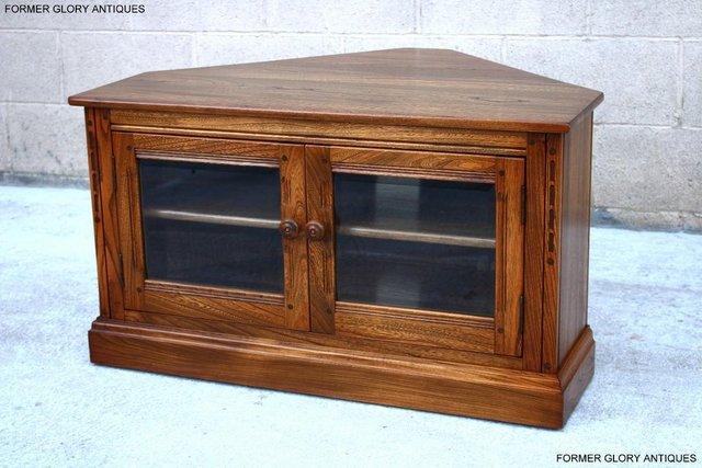 Image 48 of AN ERCOL GOLDEN DAWN ELM CORNER TV CABINET STAND TABLE UNIT