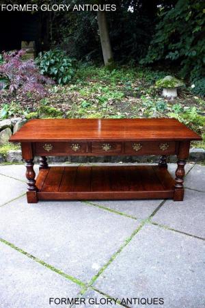 Image 47 of TAYLOR & Co STRESSED OAK THREE DRAWER POTBOARD COFFEE TABLE