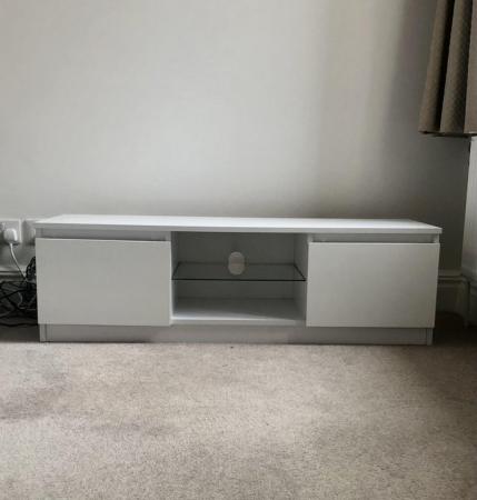 Image 1 of White TV Cabinet - used