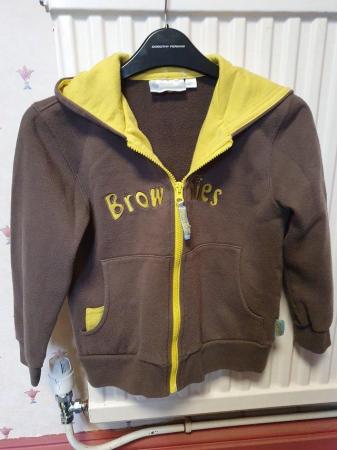 Image 2 of Girls Brownie uniform yellow and brown hoodie