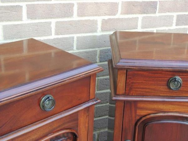 Image 17 of Pair of Mahogany Tall Bedside Cabinets (UK Delivery)