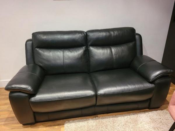 Image 2 of MINT CONDITION - 3 seat Real Leather Sofa (Furniture Village