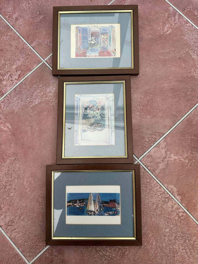 Preview of the first image of Three small framed Raul Dufy prints…………………………...