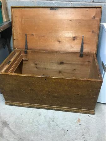 Image 2 of Antique scumbled wood bedding chest/toy box