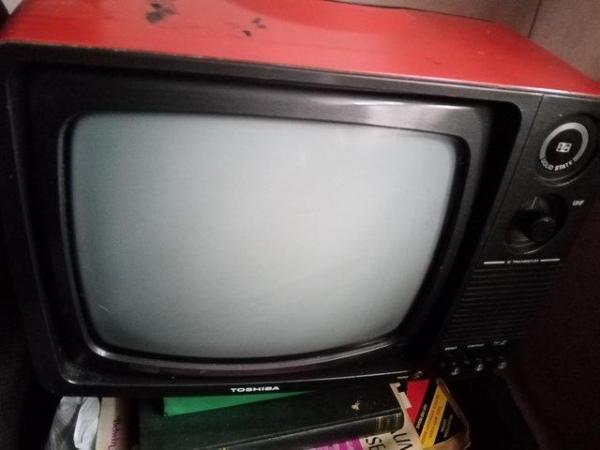 Image 2 of Collectors television Toshiba Portable 1980s Black / White.