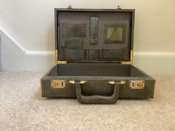 Image 3 of Vintage grey faux leather writing case