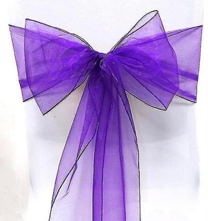 Image 1 of Wedding chair decorations in purple