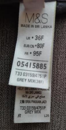 Image 3 of Lovely Marks & Spencer Grey Mix Underwired Bra - Size 36F