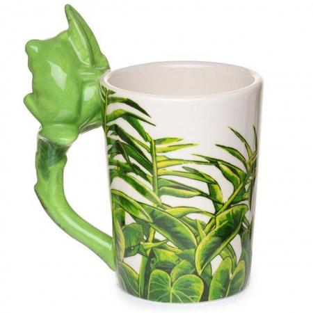 Image 2 of Ceramic Jungle Mug with Tree Frog Handle. Free uk Postage
