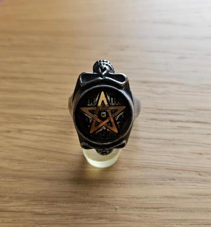 Image 2 of Pentacle Alchemy Gothic Style Pewter Ring