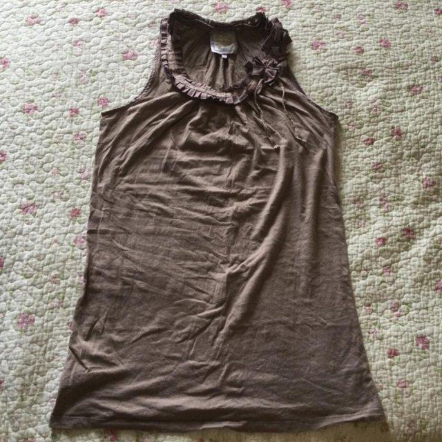 Preview of the first image of NEXT COMFORT & JOY Taupe Sleeveless Long Vest sz8 100% Cotto.