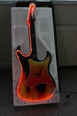 Image 3 of New  Neon Light Guitar Clock Design wall hanging