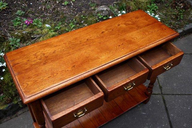 Image 13 of SOLID OAK HALL LAMP PHONE TABLE SIDEBOARD DRESSER BASE STAND