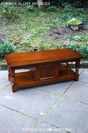Image 57 of OLD CHARM LIGHT OAK LONG WINE COFFEE TABLE CABINET TV STAND
