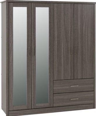Preview of the first image of Lisbon 4 door wardrobe in black wood.
