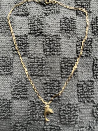 Image 3 of 9CT Gold Anklet With Dolphin Charm