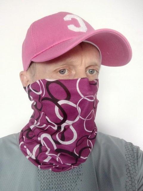Pink ladies baseball cap with thermal face mask / snood. - £18 each