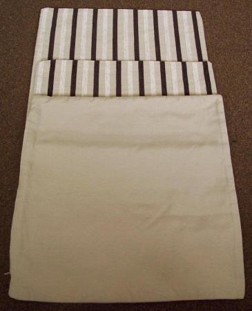Image 2 of 3 x 16" Beige/Brown Striped Cushion Covers    B1