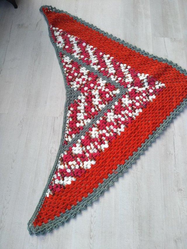 Preview of the first image of Ladies crotchet shawl one size.