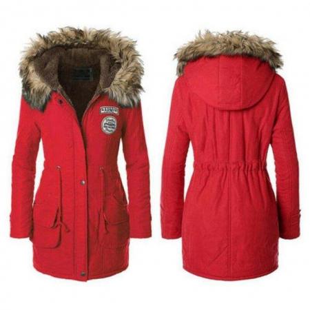 Image 1 of Brand New Red Hooded Jacket with Fleece Lining Size 14/16