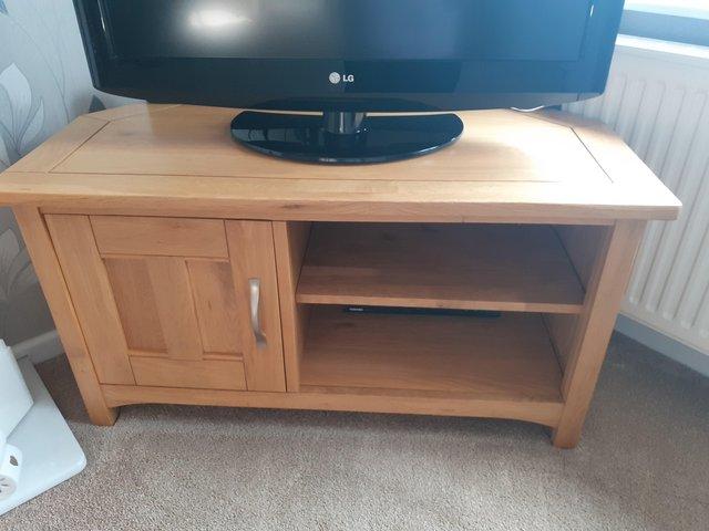 Preview of the first image of Oak Furniture Land TV Cabinet & Nest of Tables.