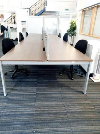 Image 2 of Extra large office bench/pod desk/table wood finish